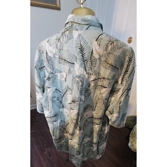 ! Hawaiian Print 80% Silk Button Up Collared Shirt Xl - Picture 3 of 7